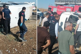 Adıyaman'ın Samsat ilçesinde minibüsün devrildiği kazada 12 kişi yaralandı